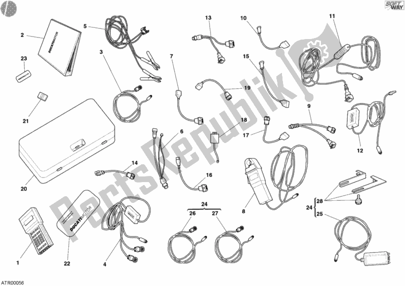 All parts for the Check Intrument Mathesis of the Ducati Monster 620 Dark Single Disc 2005